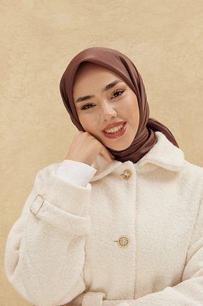 روسری قهوه ای پلی استر Silk Home - کد 792096255