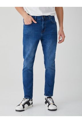 شلوار جین آبی مردانه پاچه تنگ جین استاندارد کد 381875060