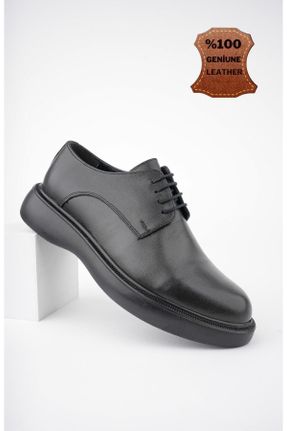 کفش کژوال مشکی مردانه چرم طبیعی پاشنه کوتاه ( 4 - 1 cm ) پاشنه ساده کد 827620156