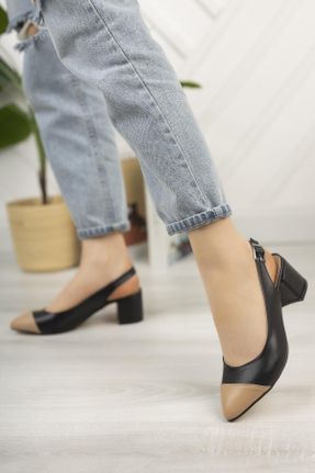 کفش پاشنه بلند کلاسیک مشکی زنانه چرم مصنوعی پاشنه نازک پاشنه متوسط ( 5 - 9 cm ) کد 283171558