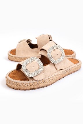 دمپائی بژ زنانه چرم مصنوعی Liza Shoes - کد 837053732