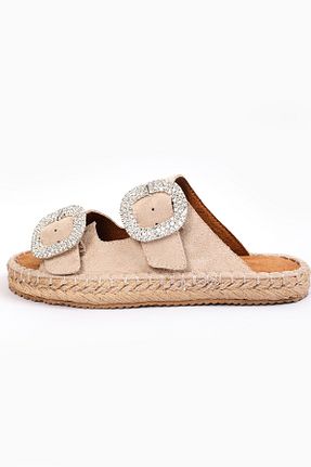 دمپائی بژ زنانه چرم مصنوعی Liza Shoes - کد 837053732