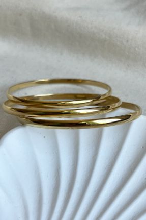 دستبند استیل طلائی زنانه فولاد ( استیل ) کد 751374981