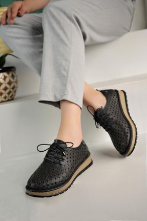 کفش کژوال مشکی زنانه چرم طبیعی پاشنه کوتاه ( 4 - 1 cm ) پاشنه ساده کد 837156789