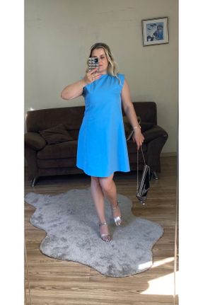 لباس آبی زنانه بافتنی کتان کد 833672670
