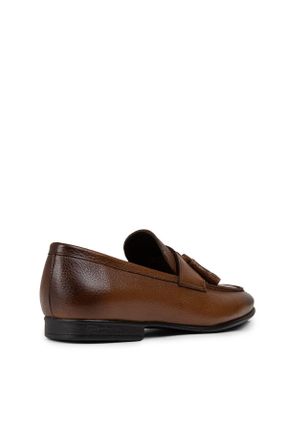 کفش لوفر قهوه ای مردانه چرم طبیعی پاشنه کوتاه ( 4 - 1 cm ) کد 834880857