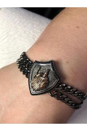 دستبند نقره مشکی مردانه 925 عیار vogutima jewelery&silver by timuçin mavili - کد 676526942
