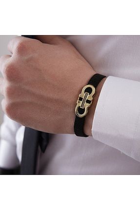 دستبند نقره طلائی مردانه 925 عیار vogutima - کد 753595866