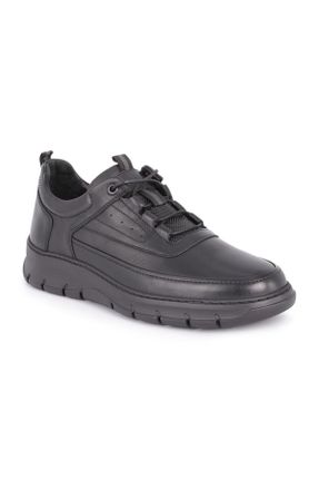 کفش کژوال مشکی مردانه چرم طبیعی پاشنه کوتاه ( 4 - 1 cm ) پاشنه ساده کد 381747776