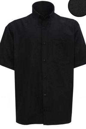 پیراهن مشکی مردانه سایز بزرگ یقه پیراهنی بافت کد 827576756