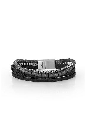 دستبند استیل (فولاد) مشکی مردانه استیل (فولاد) Daniel Klein - کد 837075367