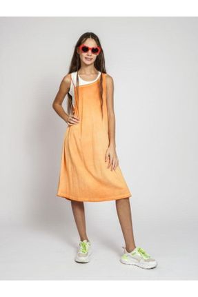 لباس نارنجی بچه گانه بافتنی رگولار بند دار کد 744842186