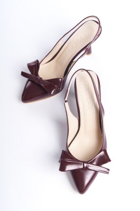 کفش پاشنه بلند کلاسیک زرشکی زنانه پاشنه متوسط ( 5 - 9 cm ) پاشنه نازک کد 809574213