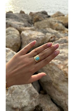 انگشتر استیل (فولاد) سبز زنانه استیل (فولاد) Rüya - کد 830223189