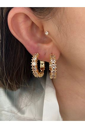 گوشواره جواهر زرد زیرکن Pinery Jewels - کد 832656997