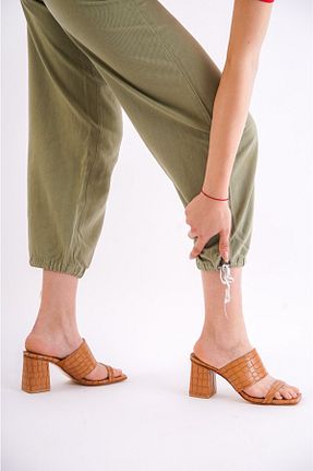صندل قهوه ای زنانه پاشنه ضخیم Siwera - کد 699203203