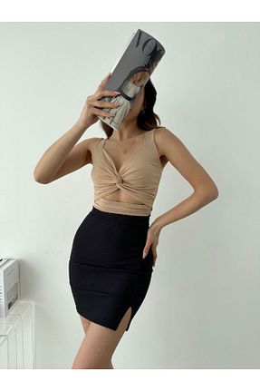 بلوز بژ زنانه ساده ubmbutik - کد 837042518