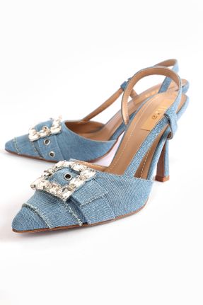 کفش پاشنه بلند کلاسیک آبی زنانه چرم مصنوعی پاشنه نازک پاشنه متوسط ( 5 - 9 cm ) کد 837055065