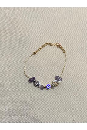 دستبند جواهر طلائی زنانه سنگی کد 834515477