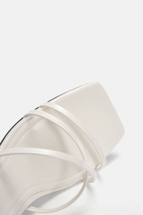 صندل سفید زنانه پاشنه نازک پاشنه کوتاه ( 4 - 1 cm ) پلی اورتان کد 837082891