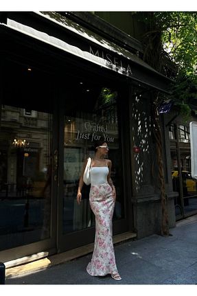 دامن بژ زنانه ساتن LB Laluna Butik - کد 834353172