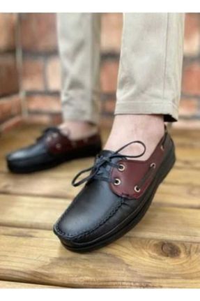 کفش کژوال مشکی مردانه چرم مصنوعی پاشنه کوتاه ( 4 - 1 cm ) پاشنه ساده کد 743456328