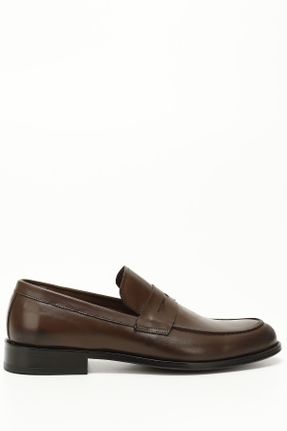 کفش کلاسیک قهوه ای مردانه چرم طبیعی پاشنه کوتاه ( 4 - 1 cm ) پاشنه ساده کد 815625202