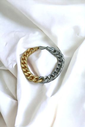 دستبند استیل (فولاد) طلائی زنانه استیل (فولاد) Luxe Loom Zarafetin Işıltısı - کد 785136673