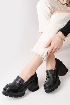 کفش پاشنه بلند کلاسیک مشکی زنانه چرم مصنوعی پاشنه ضخیم پاشنه متوسط ( 5 - 9 cm ) کد 797520974