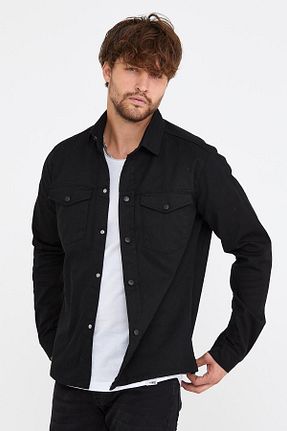 پیراهن مشکی مردانه رگولار DAMGA JEANS - کد 160961042