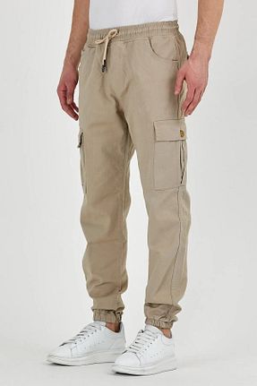 شلوار بژ مردانه پنبه - الاستین DAMGA JEANS - کد 262332754