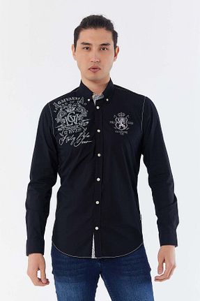 پیراهن مشکی مردانه اسلیم فیت Galvanni - کد 803455310