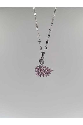 گردنبند استیل ( فولاد ) صورتی زنانه استیل (فولاد) Wibex accessory - کد 837226840