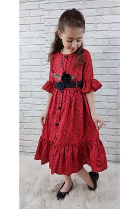 لباس قرمز بچه گانه بافتنی پنبه - پلی استر رگولار کد 196152341