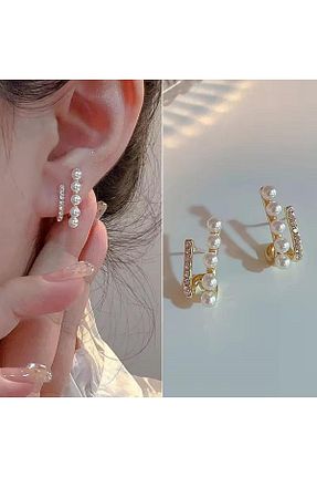 گوشواره استیل (فولاد) طلائی زنانه استیل (فولاد) HOBİSY GIFT SHOP - کد 825686015
