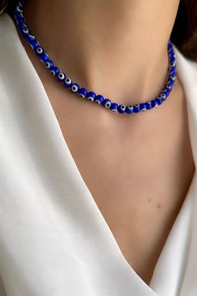 گردنبند نقره آبی زنانه 925 عیار Serline Desing - کد 743796060