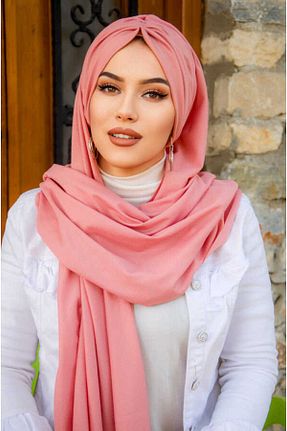 شال صورتی زنانه پنبه - پلی استر کد 815728787