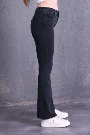 شلوار جین طوسی زنانه فاق بلند جین کد 801287767
