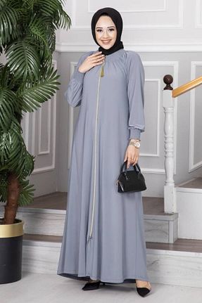 کلاه و ابایا طوسی زنانه بافتنی Brs - کد 837366222