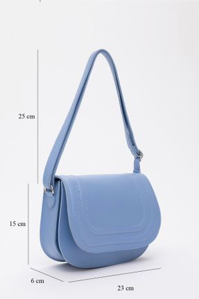 کیف دوشی آبی زنانه چرم مصنوعی کد 798457945