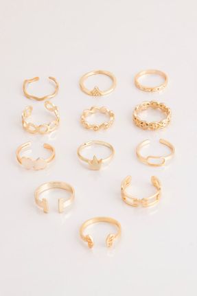 انگشتر جواهر طلائی زنانه استیل ضد زنگ کد 353720791
