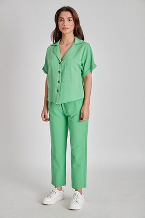 شلوار سبز زنانه الاستان - ویسکون - پلی استر Suzi butik - کد 837463492