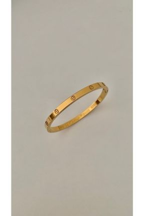 دستبند استیل طلائی زنانه فولاد ( استیل ) کد 437812769