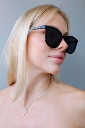 عینک آفتابی مشکی زنانه 50 UV400 بیضی کد 44454004