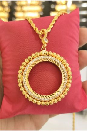 گردنبند جواهر طلائی زنانه روکش طلا کد 244619696