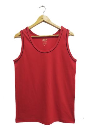 تی شرت قرمز مردانه اورسایز یقه گشاد پنبه (نخی) بیسیک کد 837513301