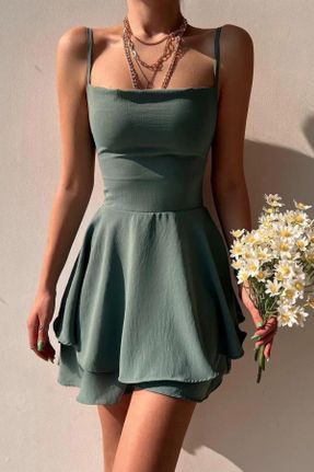 لباس سبز زنانه بافتنی ویسکون بند دار کد 314511477