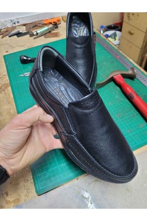 کفش کلاسیک مشکی مردانه چرم طبیعی پاشنه کوتاه ( 4 - 1 cm ) پاشنه ساده کد 817752974