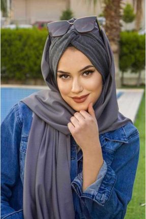 شال طوسی زنانه پنبه - پلی استر کد 815621355