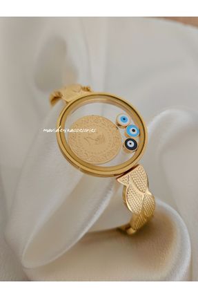 دستبند استیل طلائی زنانه استیل ضد زنگ کد 805555778